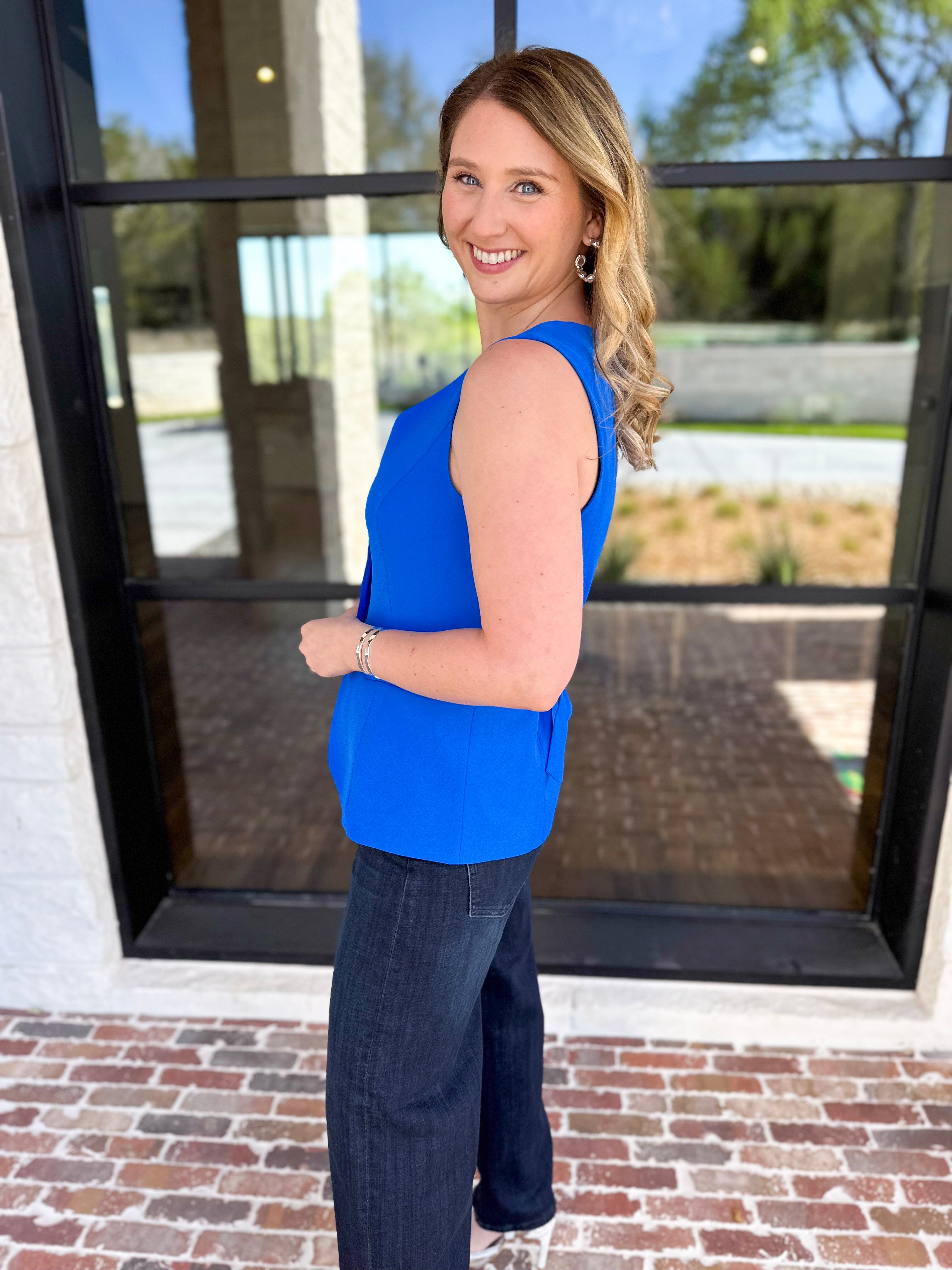 The It Girl Vest - Electric Blue-600 Outerwear-SKIES ARE BLUE-July & June Women's Fashion Boutique Located in San Antonio, Texas
