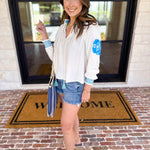 Current Air - The Santa Fe Blouse - Ivory-200 Fashion Blouses-CURRENT AIR CLOTHING-July & June Women's Fashion Boutique Located in San Antonio, Texas