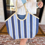 Capri Tote Bag - Navy-130 ACCESSORIES-SHIRALEAH-July & June Women's Fashion Boutique Located in San Antonio, Texas