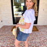 Spring Celebration Blouse - Ivory-200 Fashion Blouses-JODIFL-July & June Women's Fashion Boutique Located in San Antonio, Texas