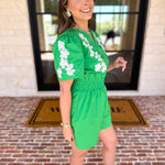 Girls Night Romper - Kelly Green-510 Mini-JODIFL-July & June Women's Fashion Boutique Located in San Antonio, Texas