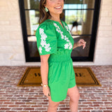 Girls Night Romper - Kelly Green-510 Mini-JODIFL-July & June Women's Fashion Boutique Located in San Antonio, Texas