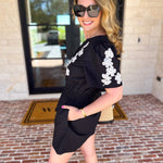 Girls Night Romper - Black-510 Mini-JODIFL-July & June Women's Fashion Boutique Located in San Antonio, Texas