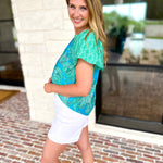 Current Air - Blue Tide Floral Blouse-200 Fashion Blouses-CURRENT AIR CLOTHING-July & June Women's Fashion Boutique Located in San Antonio, Texas