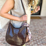 Stephanie Crocodile Shoulder Bag - Chocolate-130 Accessories-MELIE BIANCO-July & June Women's Fashion Boutique Located in San Antonio, Texas