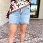 Vervet - High Rise Denim Mini Skirt-410 Shorts/Skirts-VEVERT BY FLYING MONKEY-July & June Women's Fashion Boutique Located in San Antonio, Texas
