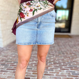 Vervet - High Rise Denim Mini Skirt-410 Shorts/Skirts-VEVERT BY FLYING MONKEY-July & June Women's Fashion Boutique Located in San Antonio, Texas