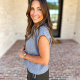 Short Sleeve Everyday Cardigan - Heather Gray-230 Sweaters/Cardis-DOUBLE ZERO-July & June Women's Fashion Boutique Located in San Antonio, Texas