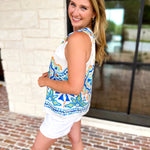 Current Air - Island Hour Satin Halter Blouse-200 Fashion Blouses-CURRENT AIR CLOTHING-July & June Women's Fashion Boutique Located in San Antonio, Texas