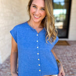 Short Sleeve Everyday Cardigan - Ocean Blue-230 Sweaters/Cardis-DOUBLE ZERO-July & June Women's Fashion Boutique Located in San Antonio, Texas