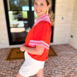 THML - Sunburst & Pink Blouse-200 Fashion Blouses-THML-July & June Women's Fashion Boutique Located in San Antonio, Texas