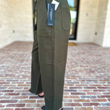 Liverpool - Cropped Olive Green Drawstring Trousers-400 Pants-LIVERPOOL JEANS COMPANY-July & June Women's Fashion Boutique Located in San Antonio, Texas