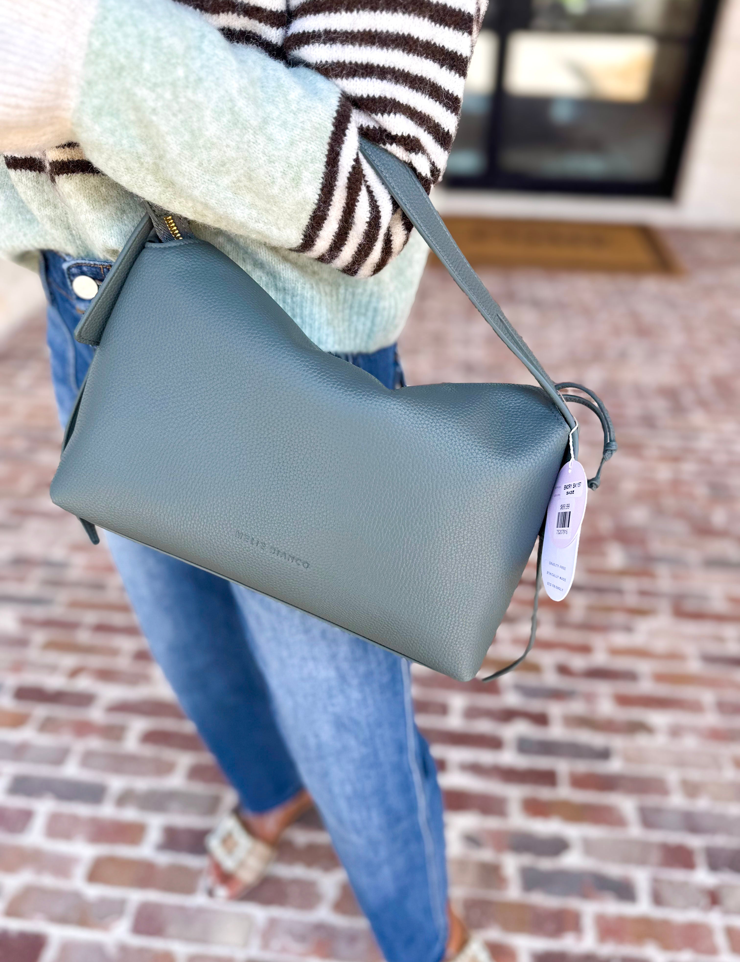 Emory Pebbled Top Handle Bag - Sage-130 Accessories-MELIE BIANCO-July & June Women's Fashion Boutique Located in San Antonio, Texas