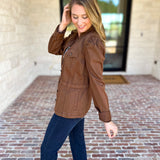 Liverpool - City Girl Puff Sleeve Trucker Jacket-600 Outerwear-LIVERPOOL JEANS COMPANY-July & June Women's Fashion Boutique Located in San Antonio, Texas