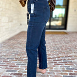 Liverpool - Dark Wash High Rise Straight Leg Jeans-420 Denim-LIVERPOOL JEANS COMPANY-July & June Women's Fashion Boutique Located in San Antonio, Texas