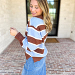 The Stevie Striped Cozy Sweater-230 Sweaters/Cardis-SKIES ARE BLUE-July & June Women's Fashion Boutique Located in San Antonio, Texas