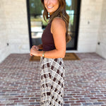 Cocoa Sky Texture Contrast Midi Dress-500 Midi-SKIES ARE BLUE-July & June Women's Fashion Boutique Located in San Antonio, Texas