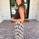 Cocoa Sky Texture Contrast Midi Dress-500 Midi-SKIES ARE BLUE-July & June Women's Fashion Boutique Located in San Antonio, Texas