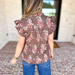 THML - Maison Autumn Floral Blouse-200 Fashion Blouses-THML-July & June Women's Fashion Boutique Located in San Antonio, Texas