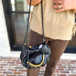 Dottie Gold Top Handle Bag - Black-130 Accessories-MELIE BIANCO-July & June Women's Fashion Boutique Located in San Antonio, Texas