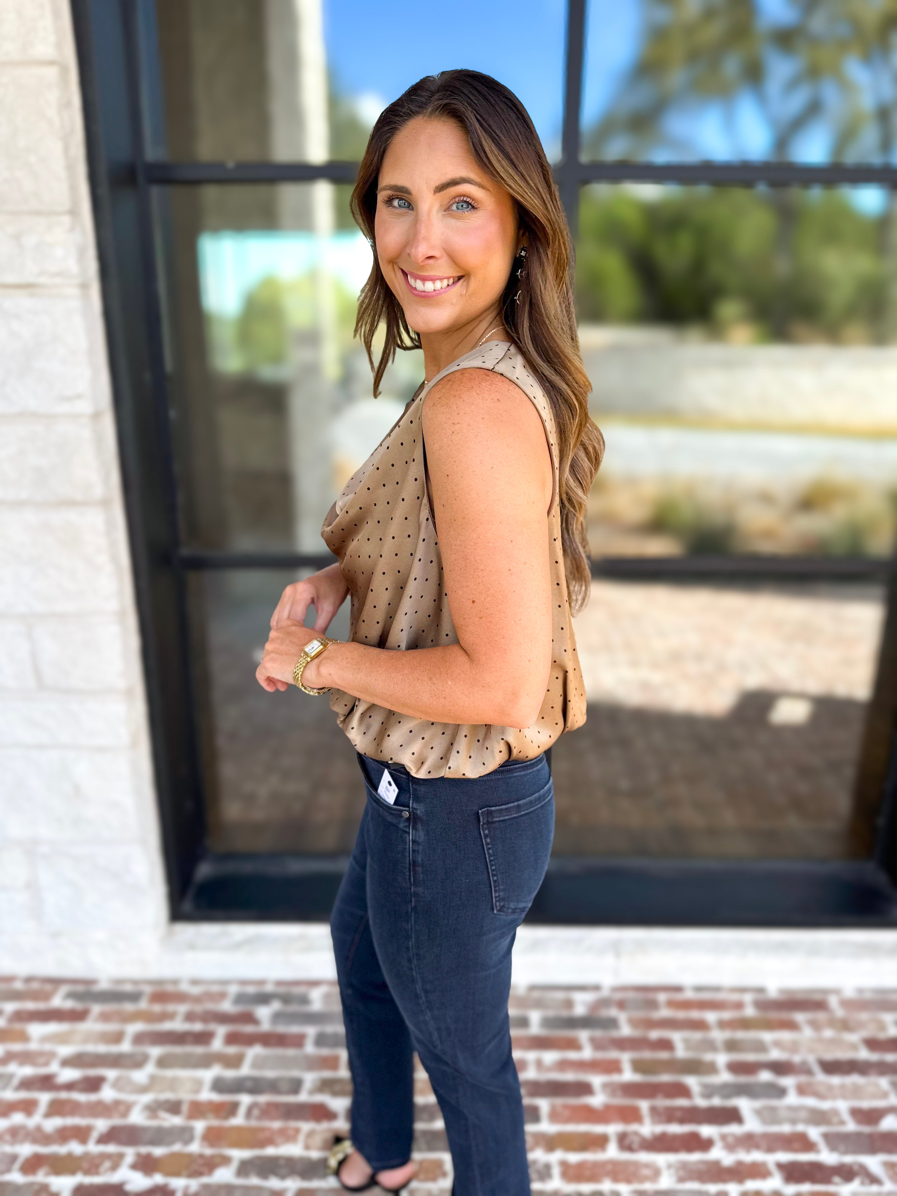 Wine & Dine Satin Blouse-200 Fashion Blouses-ENTRO-July & June Women's Fashion Boutique Located in San Antonio, Texas