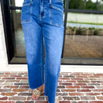 Vervet - High Rise Crop Wide Leg Jeans-400 Pants-VEVERT BY FLYING MONKEY-July & June Women's Fashion Boutique Located in San Antonio, Texas
