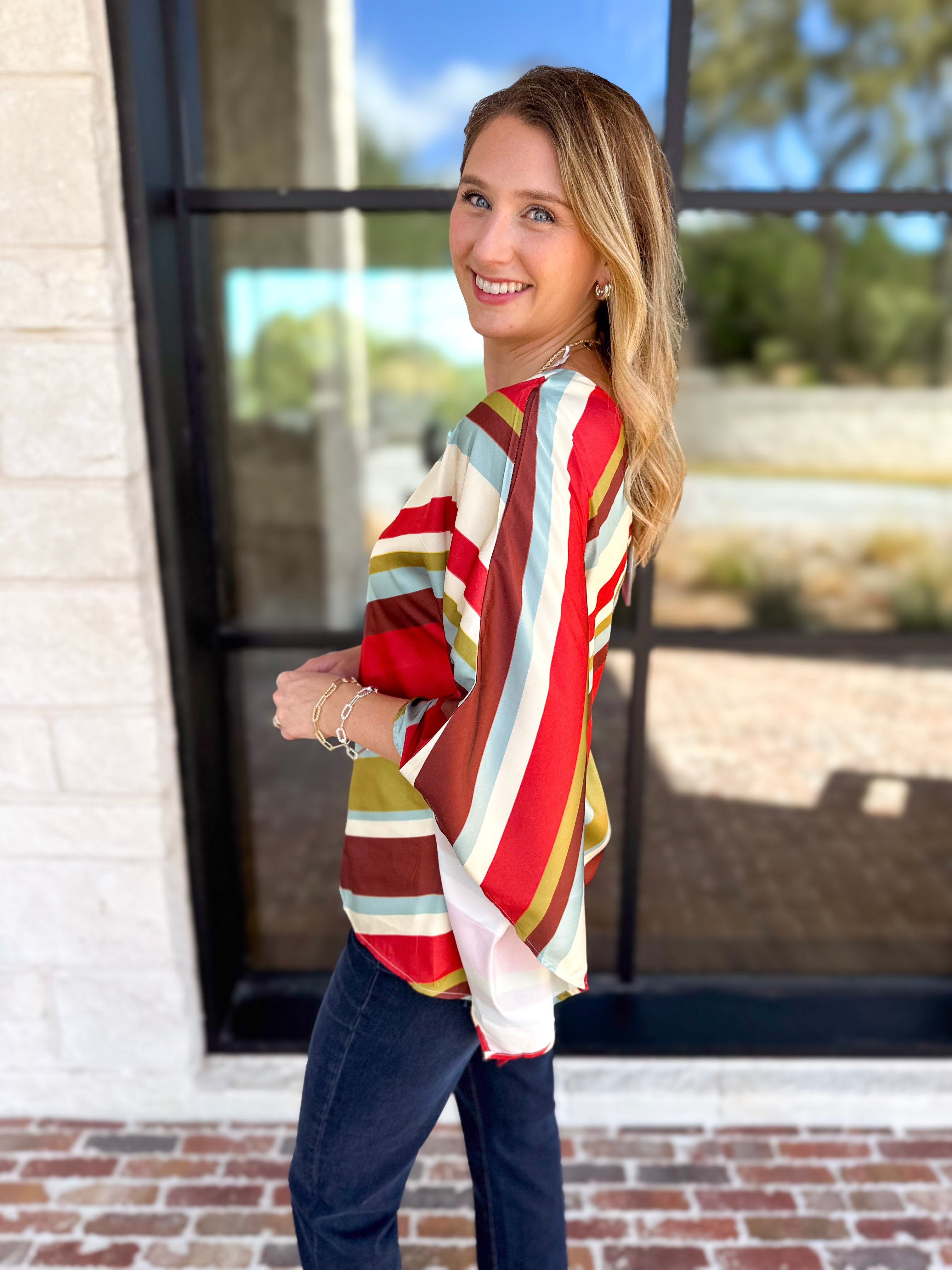Color Rush One Shoulder Blouse-200 Fashion Blouses-TCEC-July & June Women's Fashion Boutique Located in San Antonio, Texas