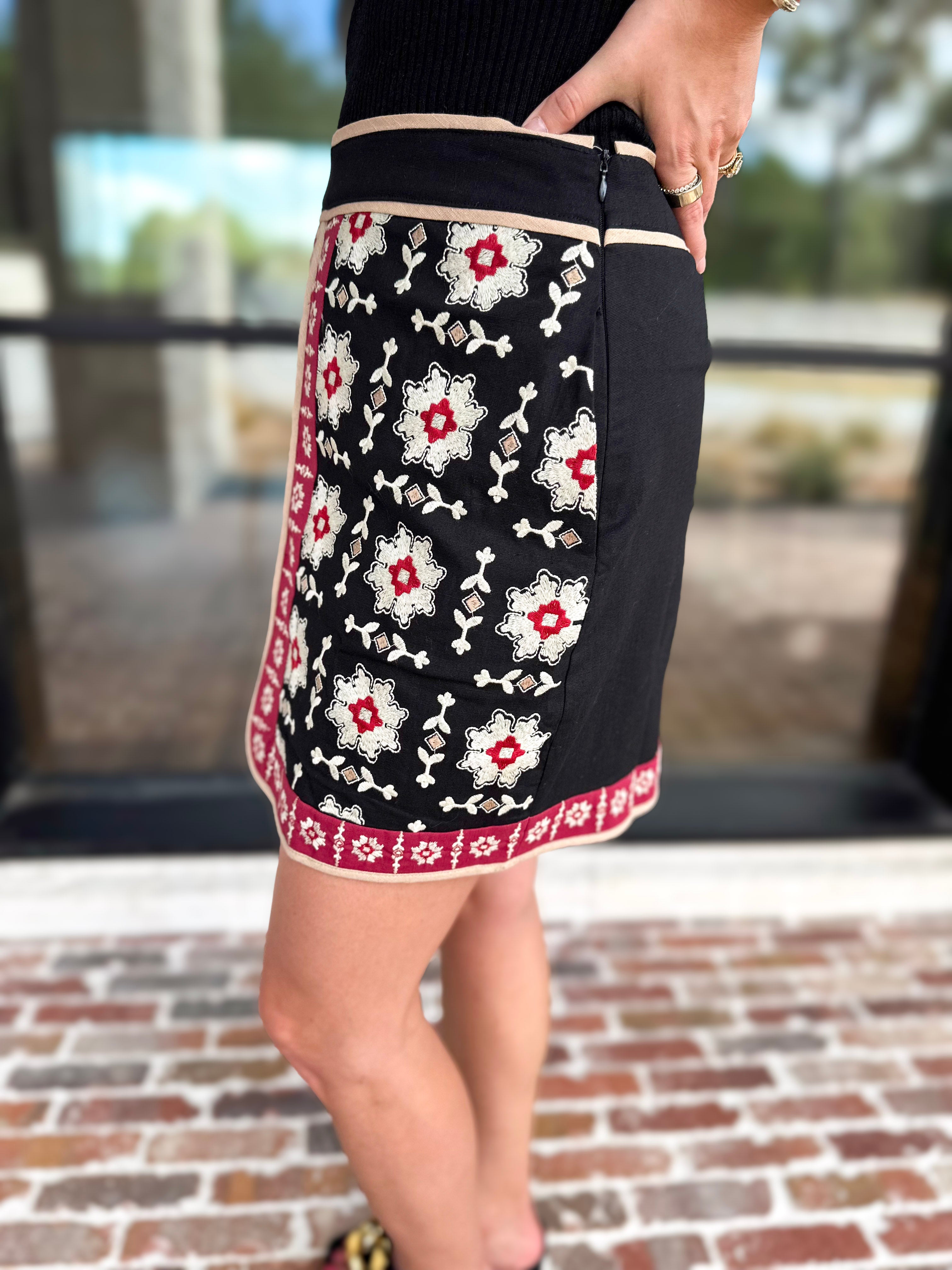 THML - Juliet Embroidered Mini Skirt-410 Shorts/Skirts-THML-July & June Women's Fashion Boutique Located in San Antonio, Texas