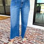 Vervet - High Rise Crop Wide Leg Jeans-400 Pants-VEVERT BY FLYING MONKEY-July & June Women's Fashion Boutique Located in San Antonio, Texas