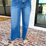 Vervet - High Rise Crop Wide Leg Jeans-400 Pants-VEVERT BY FLYING MONKEY-July & June Women's Fashion Boutique Located in San Antonio, Texas