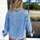 Weekend Signature Denim Shirt Jacket-200 Fashion Blouses-FATE-July & June Women's Fashion Boutique Located in San Antonio, Texas
