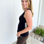 Go-To Ribbed Tank Top - Black-220 Basic Tops-MONO B-July & June Women's Fashion Boutique Located in San Antonio, Texas