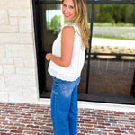 Feminine Ivory Lace Blouse-200 Fashion Blouses-FATE-July & June Women's Fashion Boutique Located in San Antonio, Texas