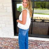 Feminine Ivory Lace Blouse-200 Fashion Blouses-FATE-July & June Women's Fashion Boutique Located in San Antonio, Texas