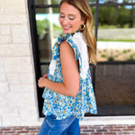 Floral Fields Lace Blouse-200 Fashion Blouses-FATE-July & June Women's Fashion Boutique Located in San Antonio, Texas