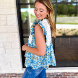 Floral Fields Lace Blouse-200 Fashion Blouses-FATE-July & June Women's Fashion Boutique Located in San Antonio, Texas