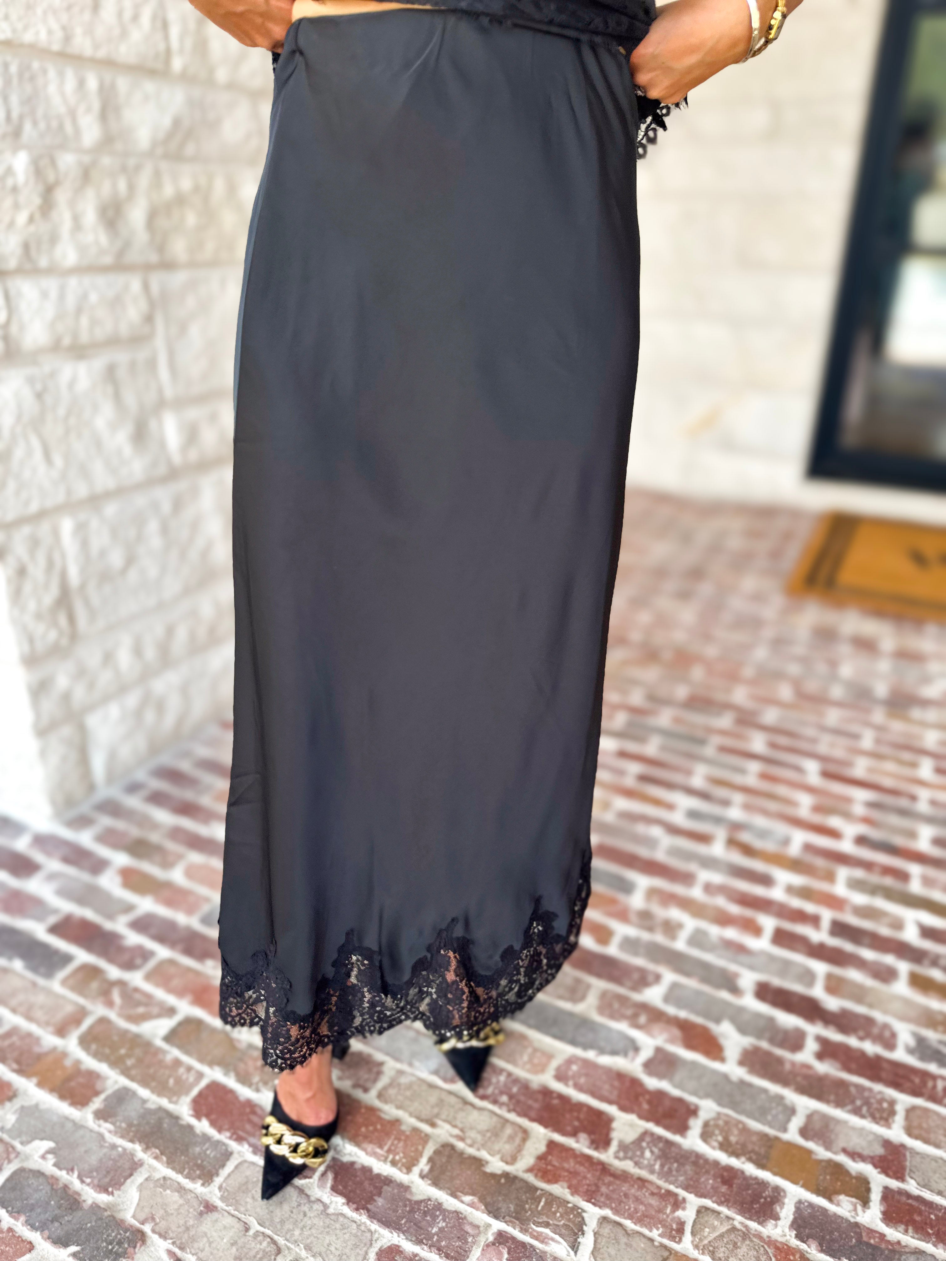 Satin & Lace Date Night Set-500 Midi-TCEC-July & June Women's Fashion Boutique Located in San Antonio, Texas