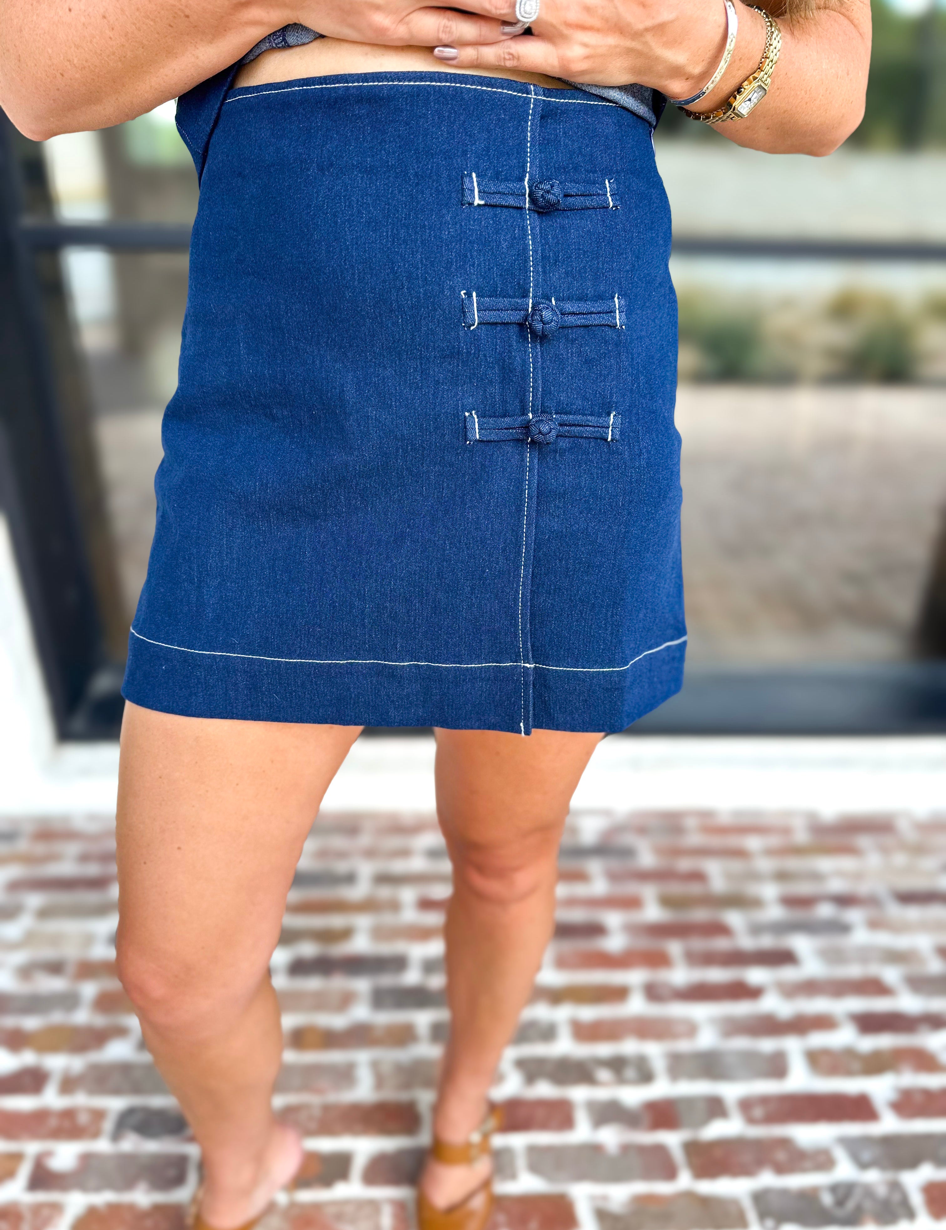 Kendall Denim Mini Skirt-410 Shorts/Skirts-TCEC-July & June Women's Fashion Boutique Located in San Antonio, Texas