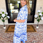 Mary Square - Porcelain Vines Midi Dress-500 Midi-MARY SQUARE-July & June Women's Fashion Boutique Located in San Antonio, Texas