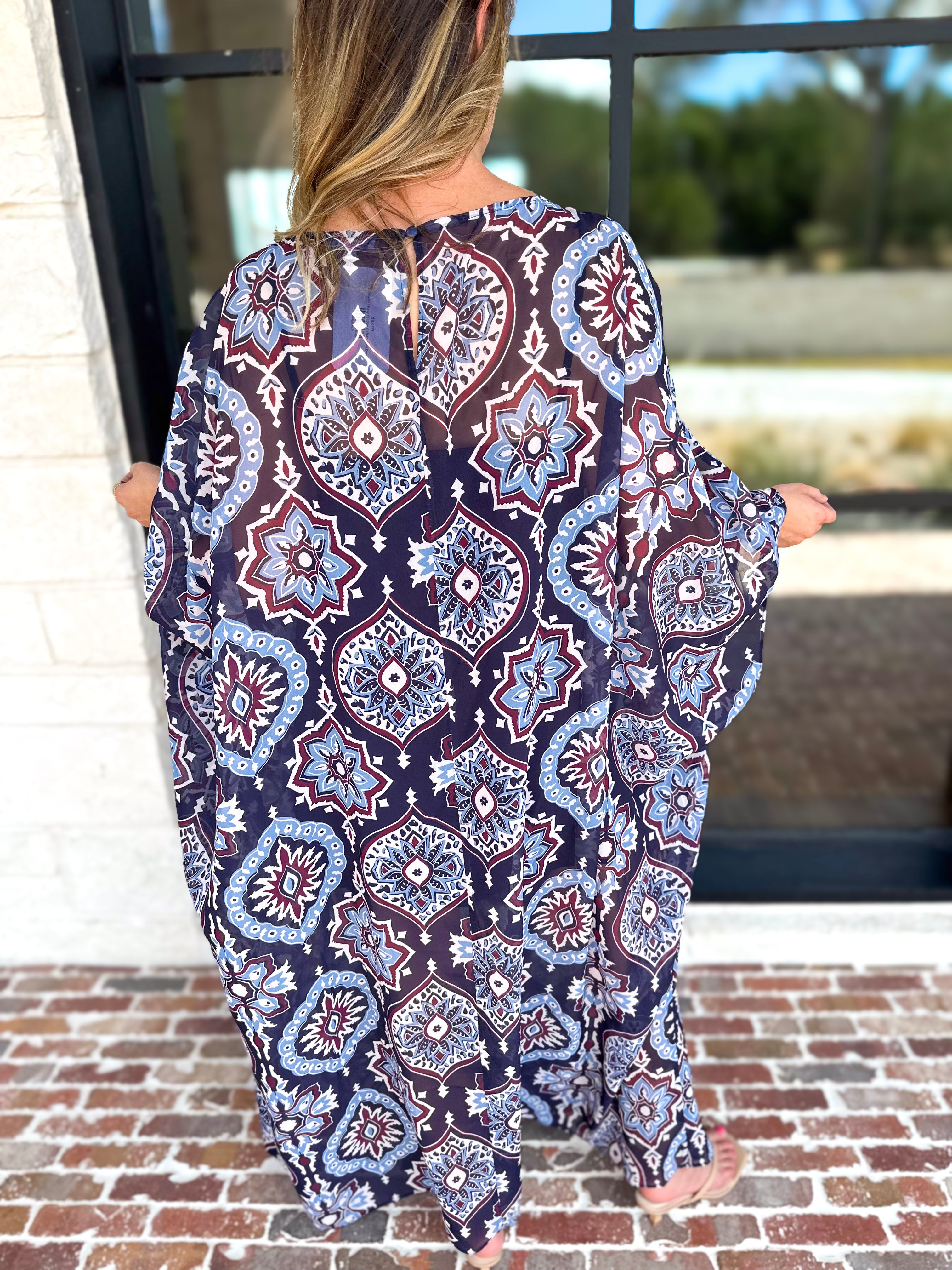 Easy Escape Caftan Midi Dress-500 Midi-TCEC-July & June Women's Fashion Boutique Located in San Antonio, Texas
