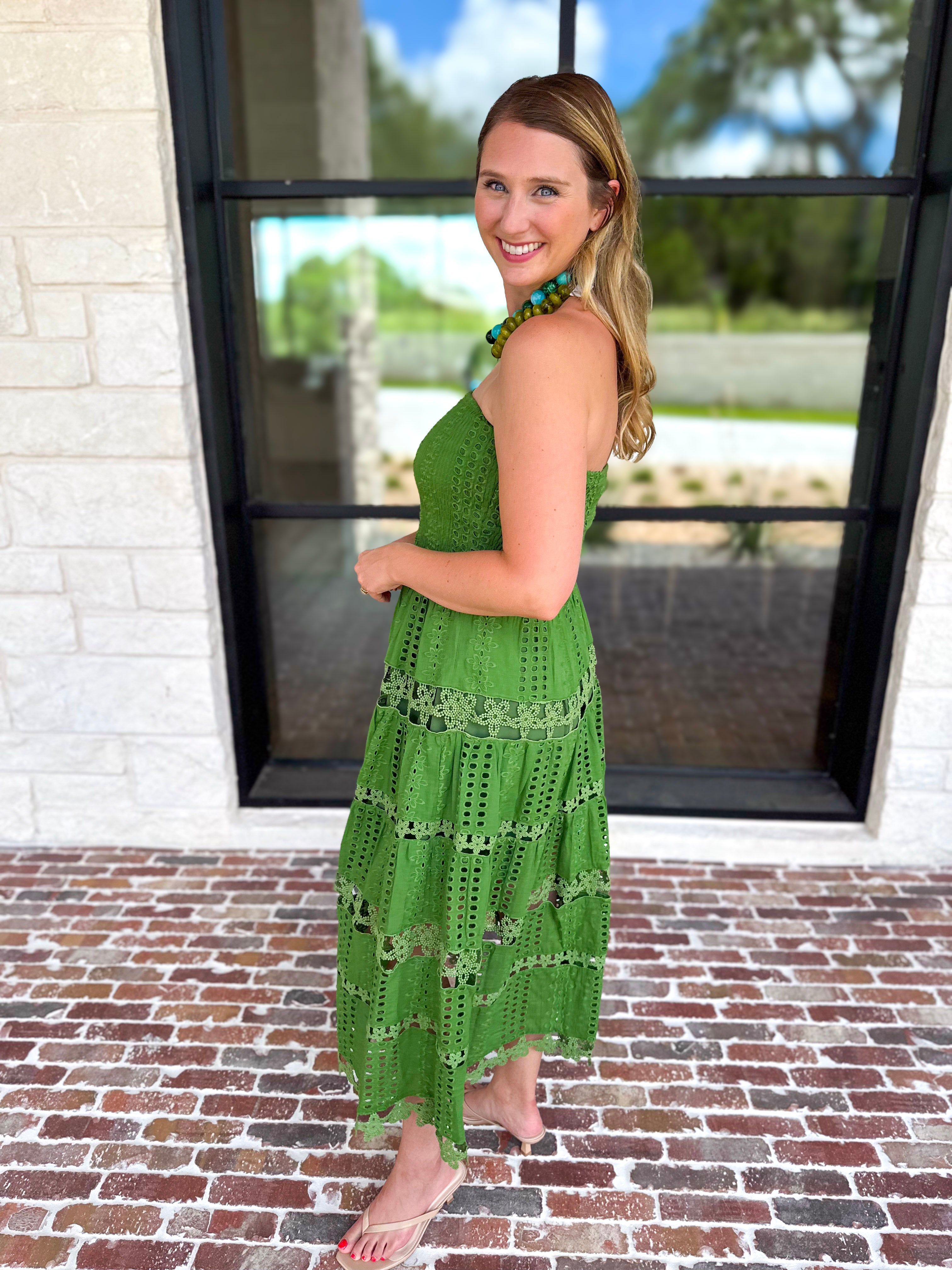 The Lexi Midi Dress - Vineyard Green-500 Midi-STRUT & BOLT-July & June Women's Fashion Boutique Located in San Antonio, Texas