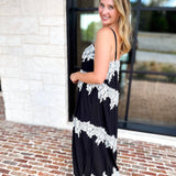 Colette Feminine Lace Midi Dress - Black & White-500 Midi-TCEC-July & June Women's Fashion Boutique Located in San Antonio, Texas