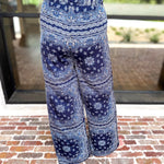 Navy Bandana Pants Set-500 Midi-SKIES ARE BLUE-July & June Women's Fashion Boutique Located in San Antonio, Texas