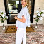 Sweet Blue Blouse-200 Fashion Blouses-FATE-July & June Women's Fashion Boutique Located in San Antonio, Texas