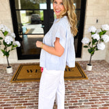 Sweet Blue Blouse-200 Fashion Blouses-FATE-July & June Women's Fashion Boutique Located in San Antonio, Texas