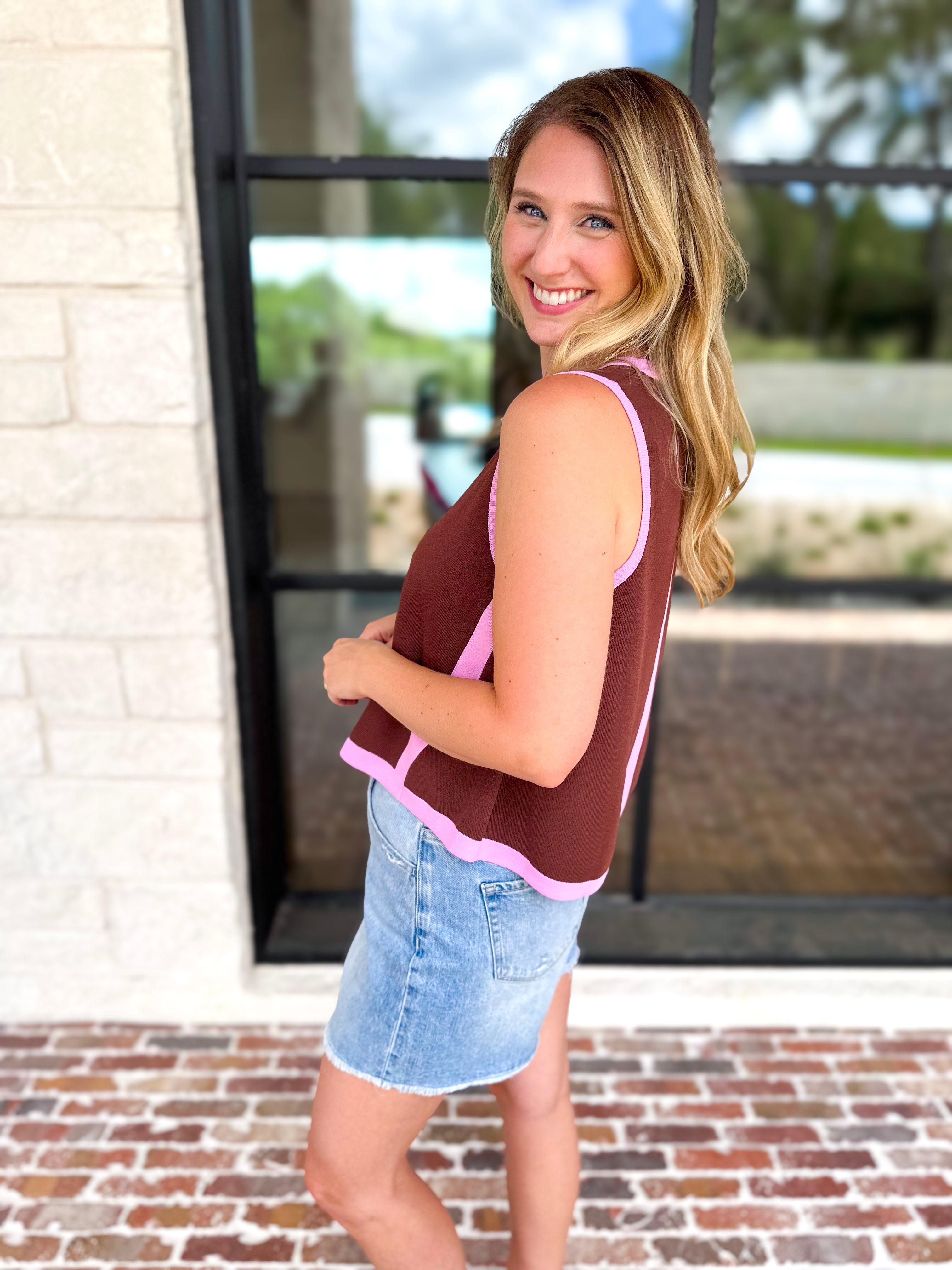 The Sutton A-Line Tank - Chocolate Brown-200 Fashion Blouses-ENTRO-July & June Women's Fashion Boutique Located in San Antonio, Texas