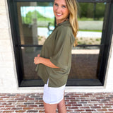 The Laurel Comfy Top - Olive-210 Casual Blouses-JODIFL-July & June Women's Fashion Boutique Located in San Antonio, Texas