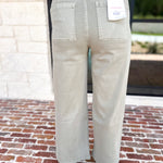 Vervet - High Rise Olive Patch Pocket Jeans-400 Pants-VEVERT BY FLYING MONKEY-July & June Women's Fashion Boutique Located in San Antonio, Texas