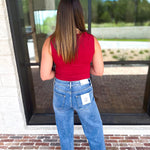 Liverpool - The Signature Scoop Neck Tank - Cranberry-210 Casual Blouses-LIVERPOOL JEANS COMPANY-July & June Women's Fashion Boutique Located in San Antonio, Texas