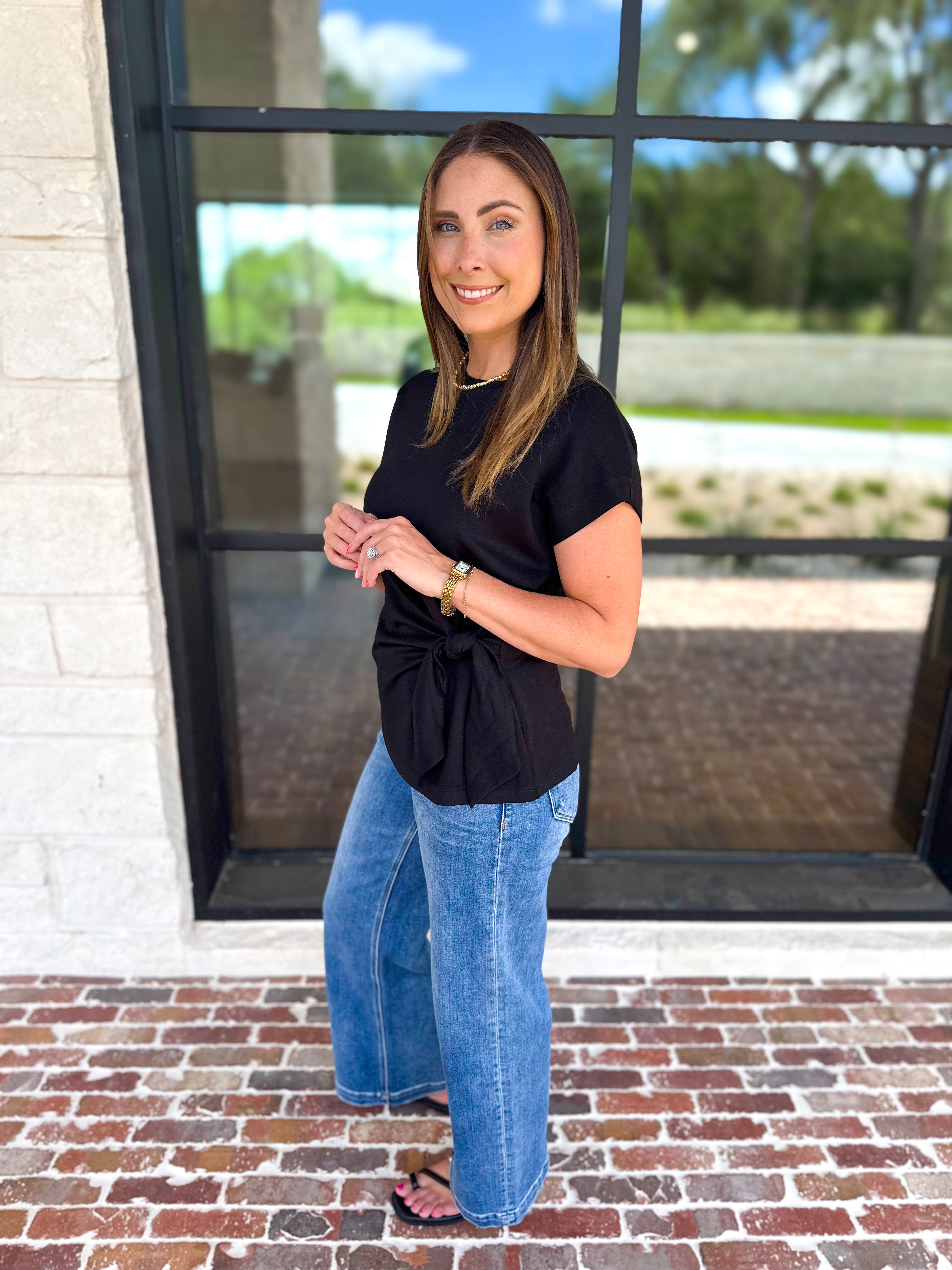 Elevated Twist Blouse - Black-200 Fashion Blouses-ENTRO-July & June Women's Fashion Boutique Located in San Antonio, Texas